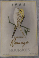 Petit Calendrier De Poche Parfumé 1966 Bourjois Parfum Ramage Oiseaux - Petit Format : 1961-70