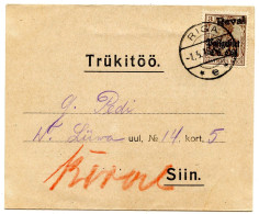 ESTONIE - GERMAN OCCUPATION 3 PF  SUR IMPRIME DE RIGA POUR REVAL - Estonia