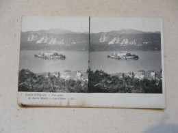 CARTE STEREOSCOPIQUE - LACS D'ITALIE : Vue Prise Du Sacro Monte - Stereoscope Cards