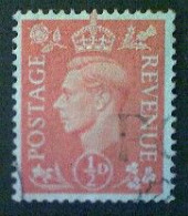 Great Britain, Scott #280, Used(o), 1951 Definitive Issue, King George VI, ½d Inverted Watermark, Light Orange - Oblitérés