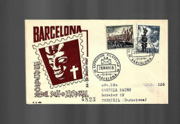 CERTIFICADO MATASELLO EXPOSICION SELLO MISIONAL BARCELONA SABADELL ENTERO MATASELLO ESPECIAL CONMEMORATIVO LETTRE COVER - Herdenkingsblaadjes