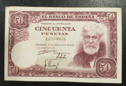 ESPAÑA. EDIFIL 462a. 50 PTAS 31 DE DICIEMBRE DE 1951, CONSERVACIÓN.MBC. - 50 Pesetas