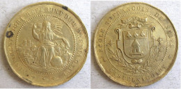 Thailande Médaille En Metal Argentée Rama V .  Eléphants 1908, Par Patey - Adel
