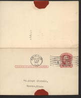 UY9-4 Postal Card With Reply CHICAGO Chicago IL - Waseca MN 1921 Cat.$12.00 - 1901-20