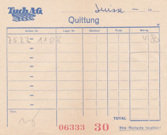 TUCH AG HERREN KLEIDER DOCUMENT PUBLICITAIRE SUISSE RECU ANNEE 1940 - Svizzera