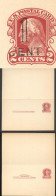 UY9-6a Postal Card With Reply CLEVELAND REPLY CARD NO OVERPRINT Mint Vf 1920 Cat.$85.00 - 1901-20