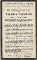 Doodsprentje  *  Keirsebilck Augustus (° Zedelgem 1858 / + Snellegem 1930  ) X Gillaert Leonia - Religion & Esotérisme