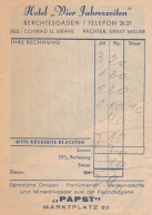 BERCHTESGADEN HOTEL VIER JAHRESZEITEN DOCUMENT PUBLICITAIRE KERSCHBAUMER RECU ANNEE 1940 - Altri & Non Classificati