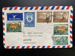 ENVELOPPE INDE BOMBAY POUR LAUSANNE SUISSE - Storia Postale