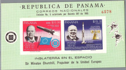 Sir Winston Churchill Stamp Green Background, NATO - OTAN, Euopean Union, Rocket, Missile, Panama National Mail - Sir Winston Churchill