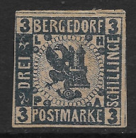 Germania Germany 1861 Bergedorf  Coat Of Arms 3Sch Mi N.4 MH * - Bergedorf