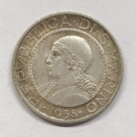 San Marino Vecchia Monetazione 1864-1938 5 Lire 1938 Gig.24 Q.fdc Bellissima Patina E.1308 - Saint-Marin