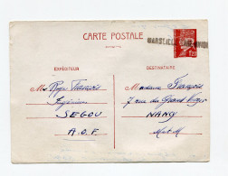 !!! ENTIER POSTAL PETAIN DE SEGOU - AOF DE 1942 POUR NANCY, VIA MARSEILLE - Covers & Documents