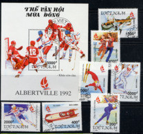 VIETNAM VIET-NAM 1991, J.O. Albertville 1992, 7 Valeurs Et 1 Bloc, Oblitérés / Used. R224 - Winter 1992: Albertville