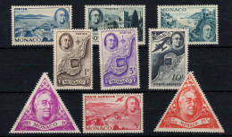 Monaco - YV 295 à 300 + PA 19 à 21 , N** MNH Luxe Complete Roosevelt , Cote 16,75 Euros - Andere & Zonder Classificatie