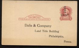 UY9r-11 Reply Card Preprinted Philladephia PA 1920 - 1901-20