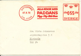 Sweden Cover With Meter Cancel Göteborg 7-9-1970 (Alla Resor Med PADDANS Flyg-Tag-Bat Buss) - Briefe U. Dokumente