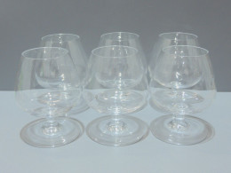 -6 GROS VERRES à COGNAC En CRISTAL Sans Marque Visible VITRINE  TABLE   E - Glas & Kristal