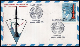 Argentina - 1966 - FDC - Rocket Launch In Argentine Antarctica - Bases Antarctiques