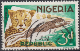 1966 Nigeria ° Mi:NG 179A, Sn:NG 188, Yt:NG 181, Cheetah (Acinonyx Jubatus) - Nigeria (1961-...)