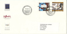 Switzerland Cover Sent To Denmark Comite International Olympique Lausanne 7-11-2005 ATM Label + Stamp - Storia Postale