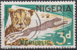 1966 Nigeria ° Mi:NG 179A, Sn:NG 188, Yt:NG 181, Cheetah (Acinonyx Jubatus) - Nigeria (1961-...)