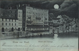 11097186 Basel BS Hotel Drei Koenige Bei Nacht - Sonstige & Ohne Zuordnung