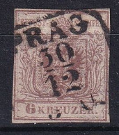 MiNr. 4 Österreich 1850, 1. Juni/1854. Freimarken: Wappenzeichnung - Gestempelt PRAG - Oblitérés
