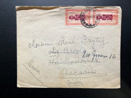 ENVELOPPE CONGO BELGE ELIZABETHVILLE POUR GENEVE SUISSE 1949 - Lettres & Documents