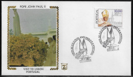 Portugal.   Pastoral Visit Of Pope John Paul II To Lisbon, Portugal.  Special Cancellation On Special Envelope - Storia Postale