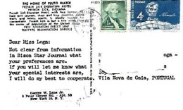 United States & Marcofilia, French Lick-Sheraton Hotel, Indiana, New York To Vila Nova De Gaia  Portugal 1959 (7778) - Cartas & Documentos