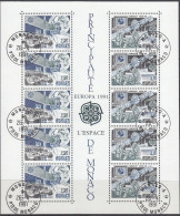 CEPT 1991 Monaco Yvertnr Bloc 52 (o) Oblitéré Used Cote 17 € L' Espace - 1991