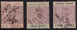GRENADA Revenues 4d(fine), 3d(back THIN), 6d(HOLE) - USED @P1194 - Grenade (...-1974)