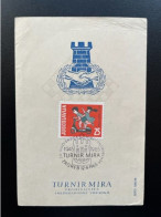 JUGOSLAVIJA YUGOSLAVIA 1965 POSTCARD TURNIR MIRA CHESS TOURNAMENT ZAGREB 12-04-1965 - Brieven En Documenten