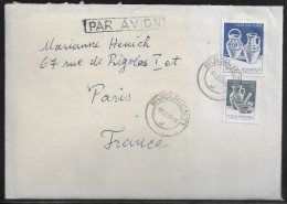 Romania. Stamps Sc. 3109-3110 On Air Mail Letter, Sent From Bucharest On 30.03.1989 To France. Letter Inside - Covers & Documents