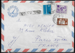 Romania. Stamps Sc. 1988, 2451, 2456 On Air Mail Letter, Sent From Bucharest On 11.09.1974 To France. Letter Inside - Lettres & Documents