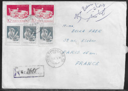 Romania. Stamps Sc. 3109, 3114 On Registered Letter, Sent From Timisoara On 10.03.1989 To France. - Lettres & Documents