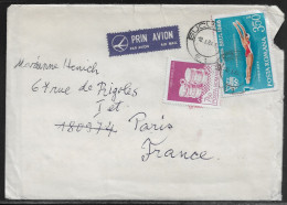 Romania. Stamps Sc. 3112, 3530 On Air Mail Letter, Sent From Bucharest On 18.01.1989 To France. Letter Inside - Covers & Documents