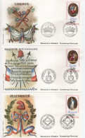 - 3 FDC BICENTENAIRE DE LA RÉVOLUTION FRANCAISE 1989 - LIBERTÉ, ÉGALITÉ, FRATERNITÉ - - Revolución Francesa