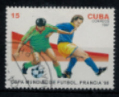 Cuba - "France 98 - Coupe Du Monde De Football : 2 Joueurs Aux Maillots Jaune Et Vert" - Oblitéré N° 3615 De 1997 - Usados