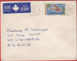 CANADA - 1969 - 15c First Non Stop Transatlantic Flight - Air Mail - Viaggiata Da Montreal Per Chamalières, France - Cartas & Documentos