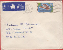 CANADA - 1969 - 15c First Non Stop Transatlantic Flight - Air Mail - Viaggiata Da Montreal Per Chamalières, France - Storia Postale