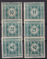 AUSTRIA 1922 - MLH/MNH - ANK 112-117 - PORTO - Portomarken