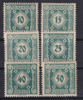 AUSTRIA 1922 - MLH/MNH - ANK 112-117 - PORTO - Taxe