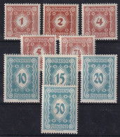 AUSTRIA 1922 - MLH/MNH - ANK 103-111 - Complete Set! - PORTO - Portomarken