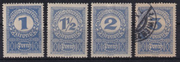 AUSTRIA 1919/21 - Canceled/MLH - ANK 84y-87y - PORTO - Segnatasse