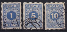 AUSTRIA 1916 - Canceled - ANK 55-57 - PORTO - Portomarken