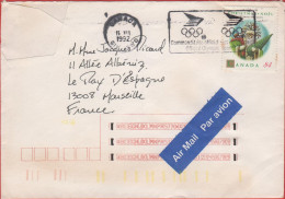 CANADA - 1992 - 84c Christmas - Air Mail - Viaggiata Da GIK 3WO Per Marseille, France - Covers & Documents