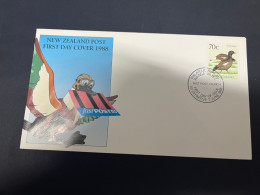 17-1-2024 (1 X 23) New Zelanad - 1988 FDC - Fast Post (bird) - FDC