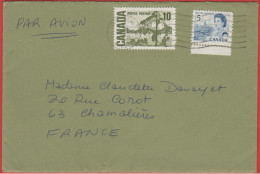 CANADA - 1969 - 10c + 5c - Air Mail - Viaggiata Da Montreal Per Chamalières, France - Briefe U. Dokumente